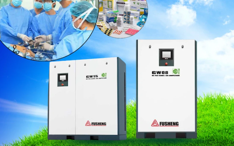 MÁY NÉN KHÍ KHÔNG DẦU FUSHENG GW SERIES - GIẢI PHÁP ĐẠT CHUẨN CAO NHẤT CHO Y TẾ, DƯỢC PHẨM