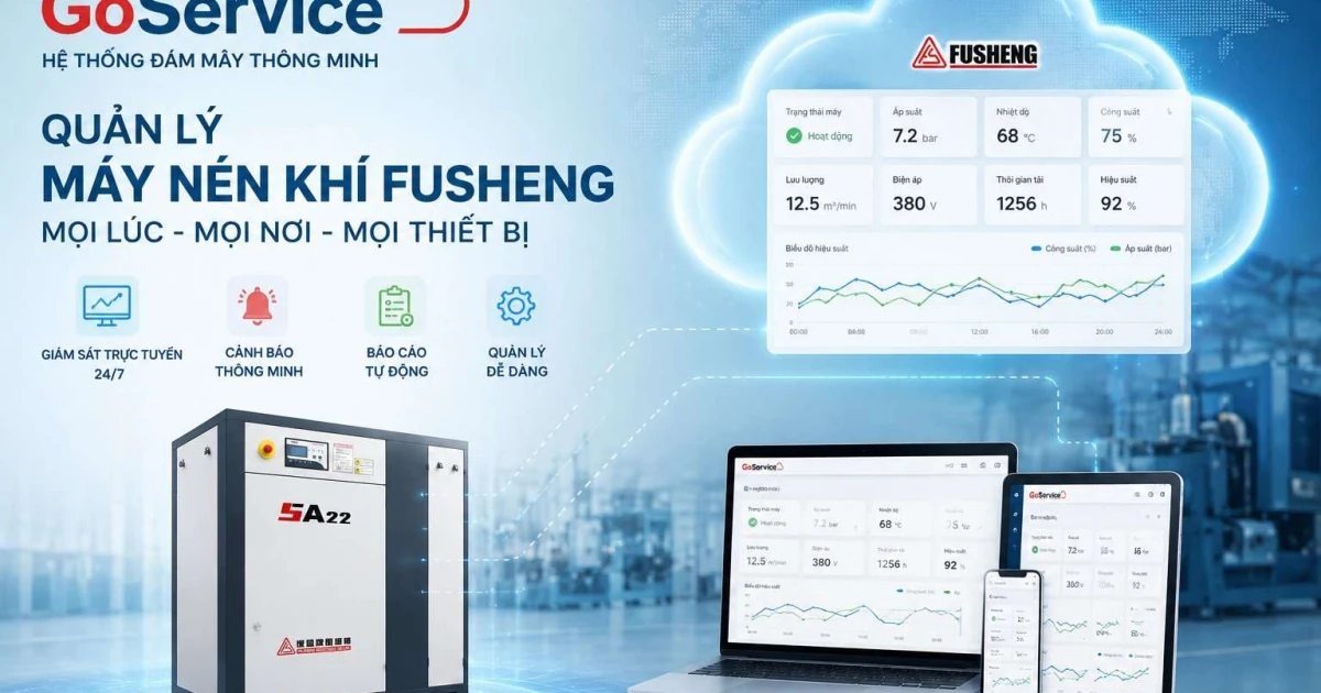 GoService – Hệ Thống Đám Mây Thông Minh Quản Lý Máy Nén Khí Fusheng