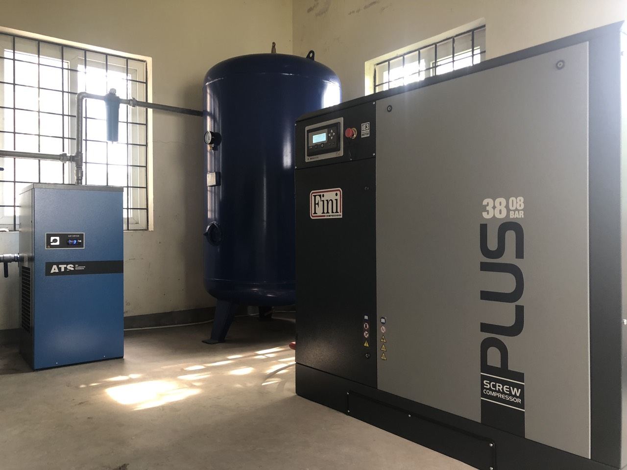 Máy nén khí fini plus cho nhà máy xử lý môi trường