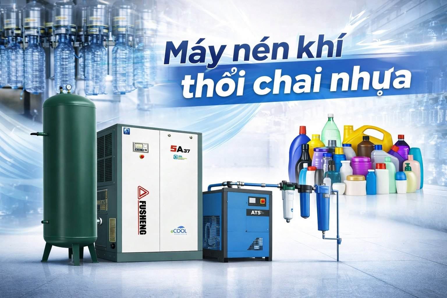 Máy nén khí thổi chai nhựa Pet